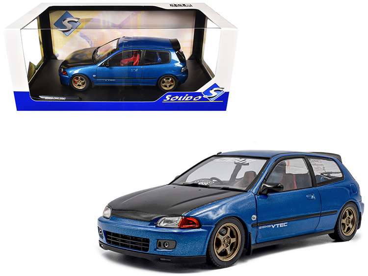 Solido S1810406 1991 Honda Civic (EG6) Solido Works 1:18 Cobalt Blue Pearl