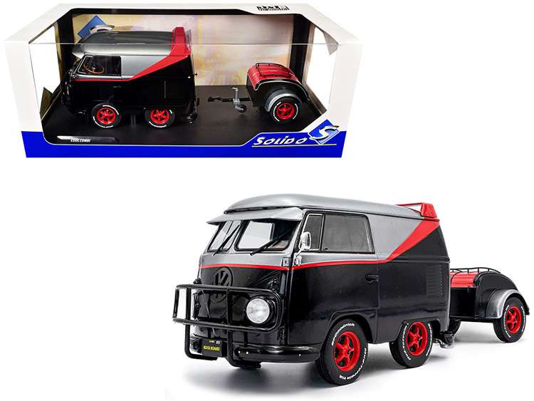 Solido S1810903 Cool Kombi Sport with Trailer 1:18 Grey / Black / Red