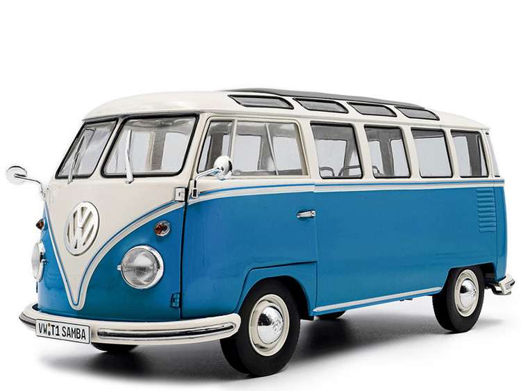 Solido S1813401 1962 VW Volkswagen T1 Samba 1:18 Blue / White
