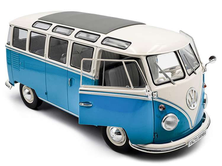 Solido S1813401 1962 VW Volkswagen T1 Samba 1:18 Blue / White