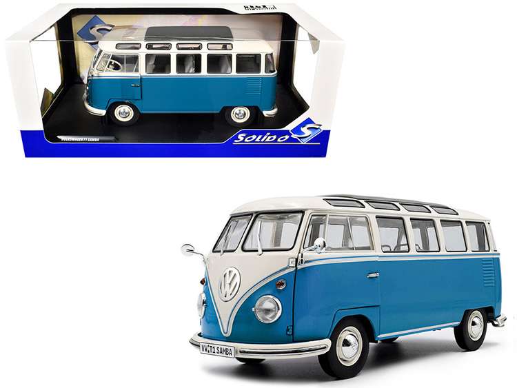 Solido S1813401 1962 VW Volkswagen T1 Samba 1:18 Blue / White