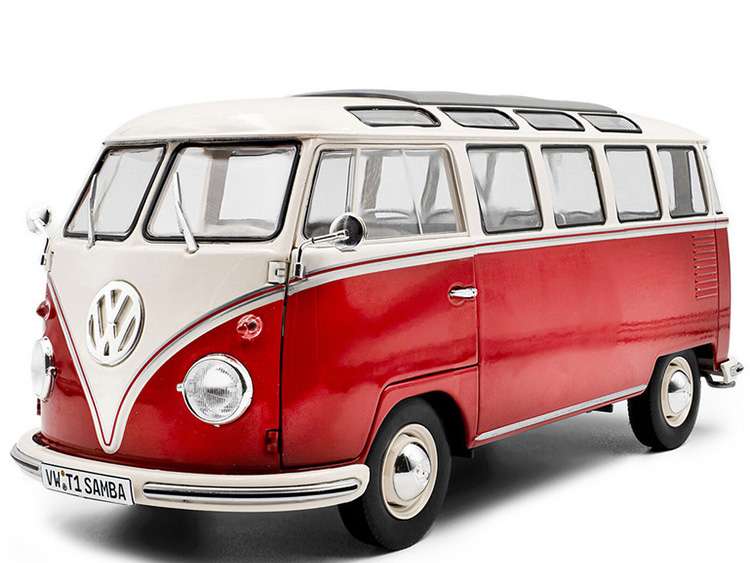 Solido S1813402 1962 VW Volkswagen T1 Samba 1:18 Red / White