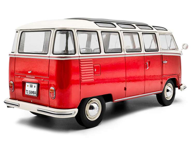 Solido S1813402 1962 VW Volkswagen T1 Samba 1:18 Red / White