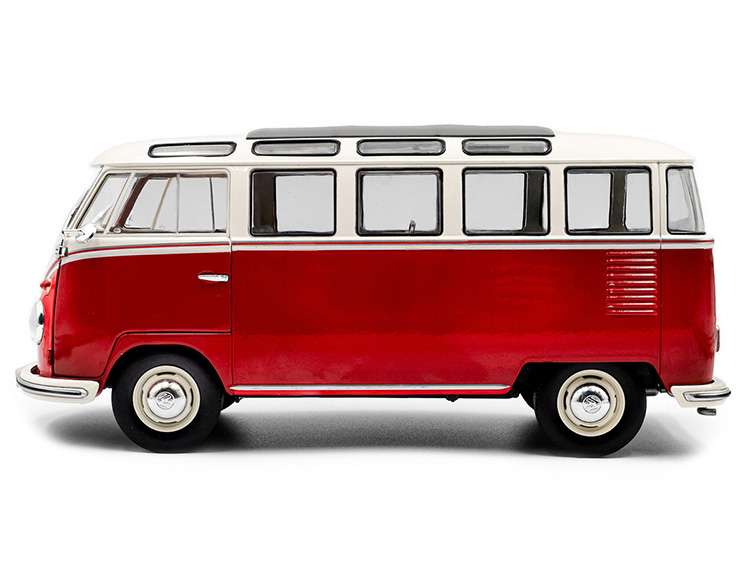 Solido S1813402 1962 VW Volkswagen T1 Samba 1:18 Red / White