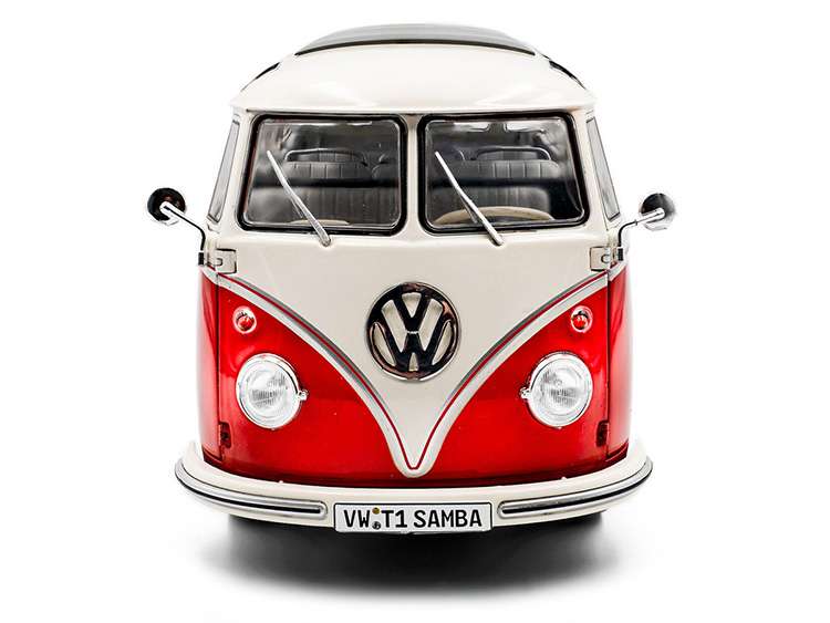 Solido S1813402 1962 VW Volkswagen T1 Samba 1:18 Red / White