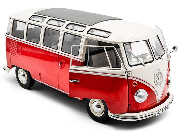 Solido S1813402 1962 VW Volkswagen T1 Samba 1:18 Red / White