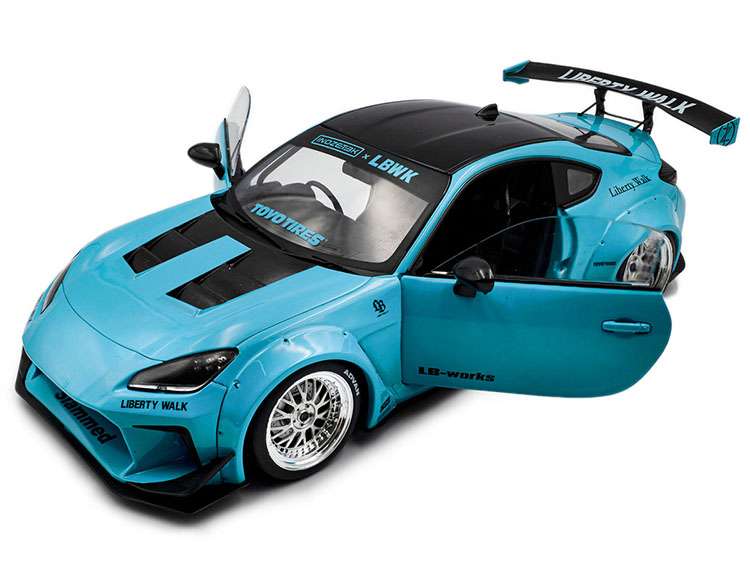 Solido S1813601 2024 Toyota GR86 LBWK Liberty Walk Body Kit 1:18 Baby Blue