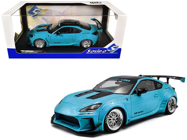 Solido S1813601 2024 Toyota GR86 LBWK Liberty Walk Body Kit 1:18 Baby Blue