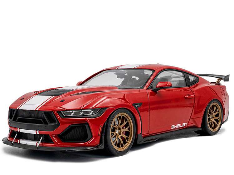 Solido S1813801 2024 Ford Shelby Mustang Super Snake 1:18 Race Red with Stripes