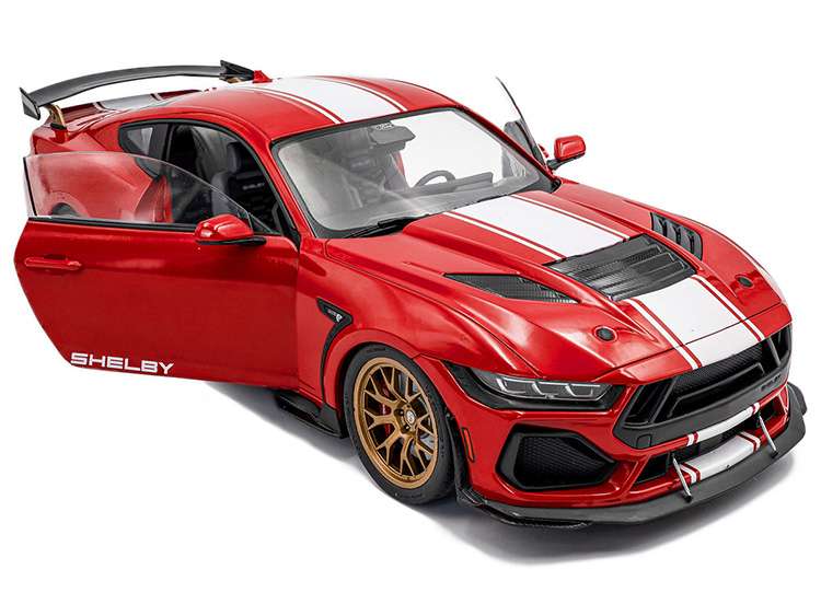 Solido S1813801 2024 Ford Shelby Mustang Super Snake 1:18 Race Red with Stripes