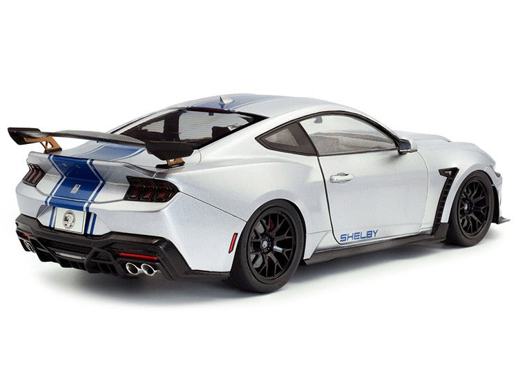 Solido S1813803 2025 Shelby Mustang Super Snake 1:18 Grey with Blue Stripes