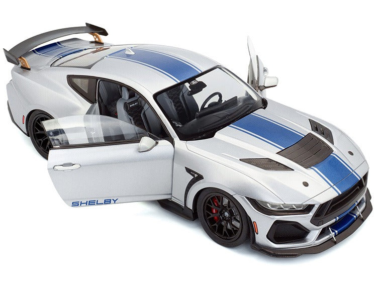 Solido S1813803 2025 Shelby Mustang Super Snake 1:18 Grey with Blue Stripes