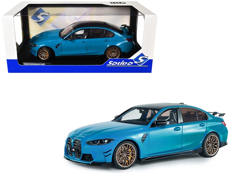 Solido S1814303 2024 BMW M3 Performance Parts 1:18 Daytona Beach Blue