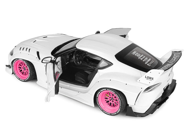 Solido S1815502 2025 Toyota GR Supra LBWK Liberty Walk 1:18 White