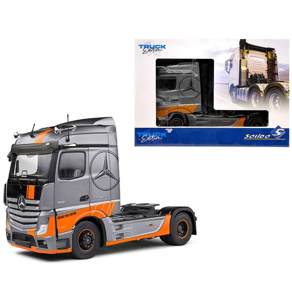 Solido S2400202 Semi Truck 2019 Mercedes Benz Actros Grand Prix Edition 1:24 Silver