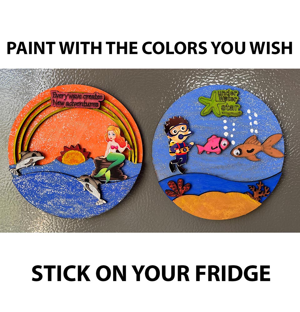 DIY Fridge Magnet Aquarium Theme Kit | 4years+