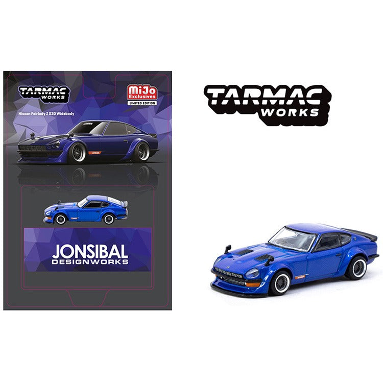 Tarmac Works T64G-062-BL Nissan Fairlady Z S30 Widebody By Jon Sibal 1:64 Blue