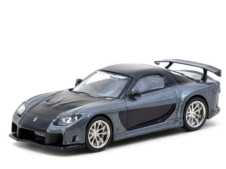 Tarmac Works T64G-075-GY Mazda RX-7 VeilSide Fortune7 1:64 Grey Metallic / Black