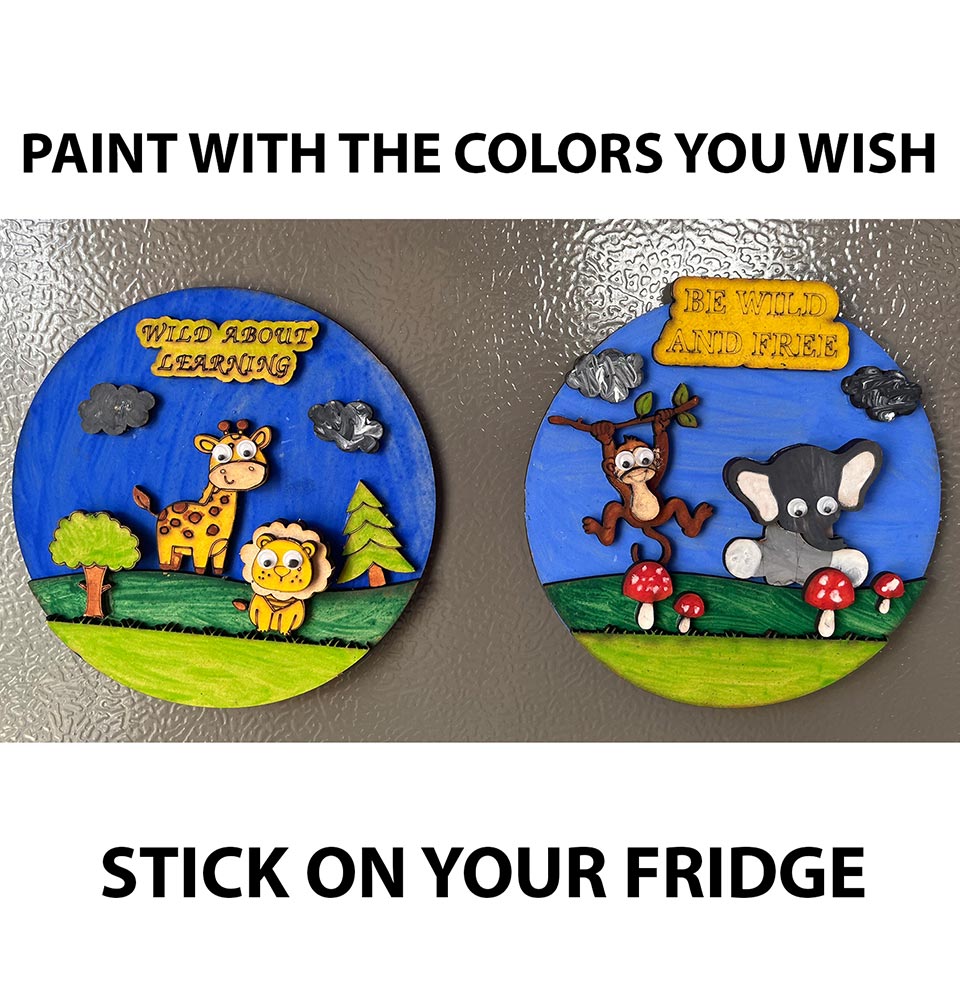 DIY Fridge Magnet Jungle Theme Kit | 4years+
