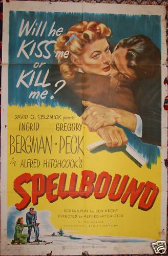 Alfred Hitchcock movie poster one sheet Spellbound