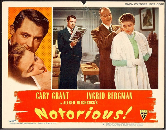 Alfred Hitchcocks Notorious Cary Grant lobby card, 1946