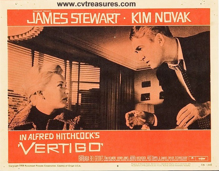 Alfred Hitchcocks Vertigo James Stewart lobby card 1958 fight