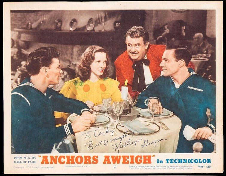 Anchors Aweigh Autographed Original Vintage Lobby Card movie poster  Frank Sinatra 55-5