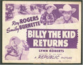 Billy the Kid Returns Western Movie Poster,Roy Rogers Title Card