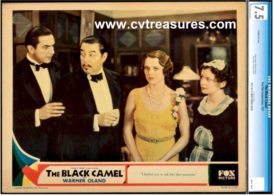 Black Camel Charlie Chan Original Authentic Vintage Lobby Card Movie Theater Poster Oland Warner Bela Lugosi Guaranteed Authentic Original
