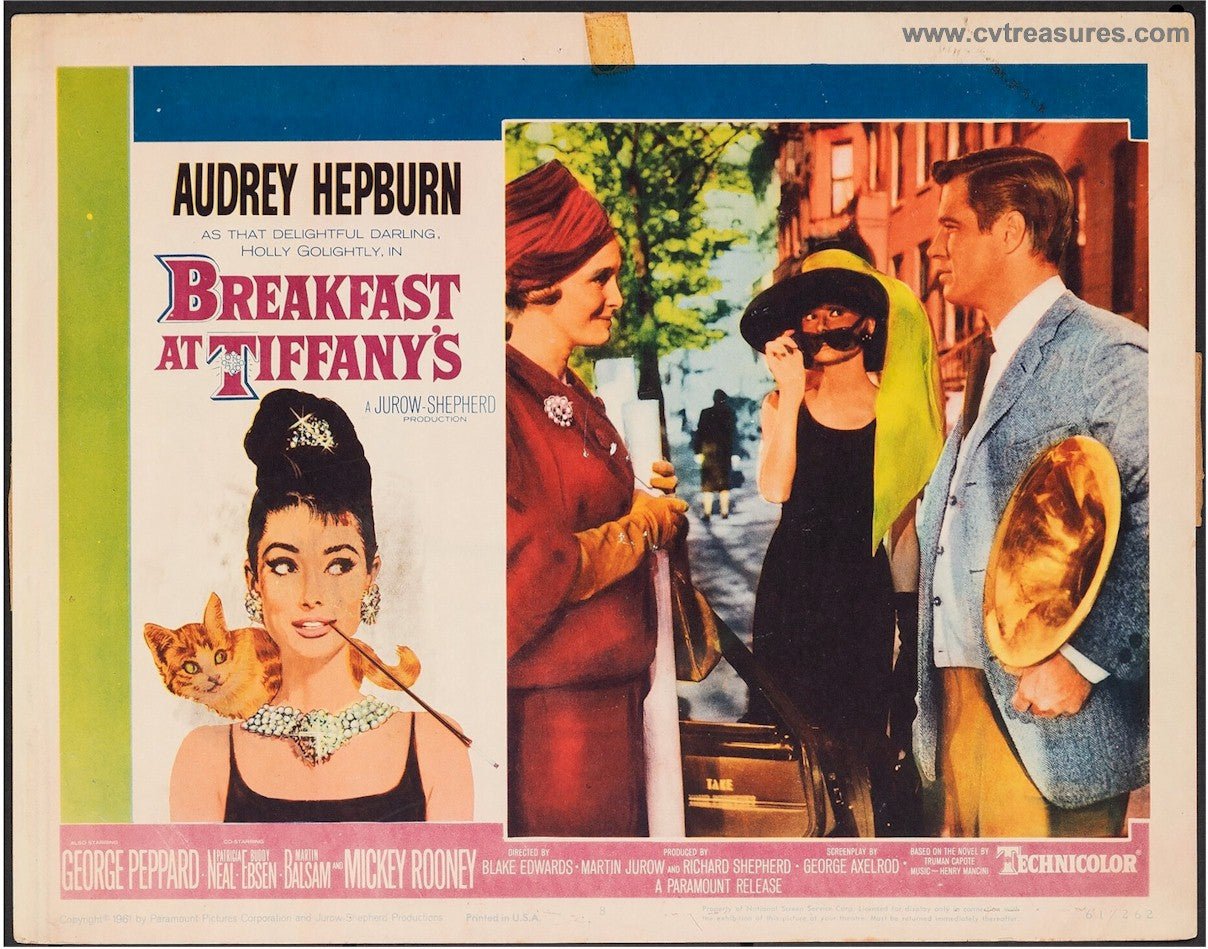 Breakfast at Tiffanys Original Vintage Lobby card movie poster Audrey Hepburn 7