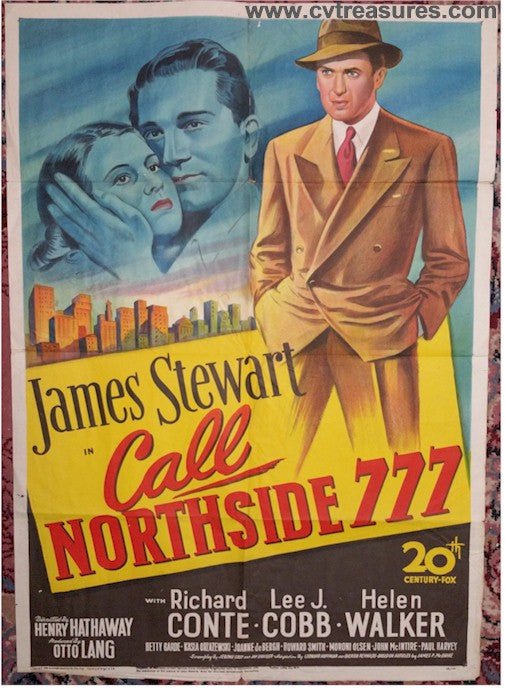 Call Northside 777 James Stewart Vintage Movie Poster 1948