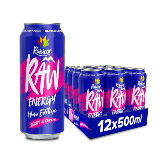 Rubicon RAW Berry & Grape Wave Edition Energy Drink, 500ml (Box of 12)