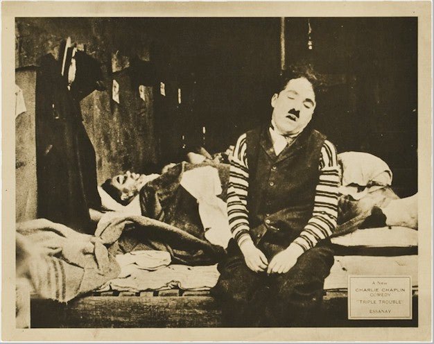 Charlie Chaplin Triple Trouble 1918 lobby card movie poster