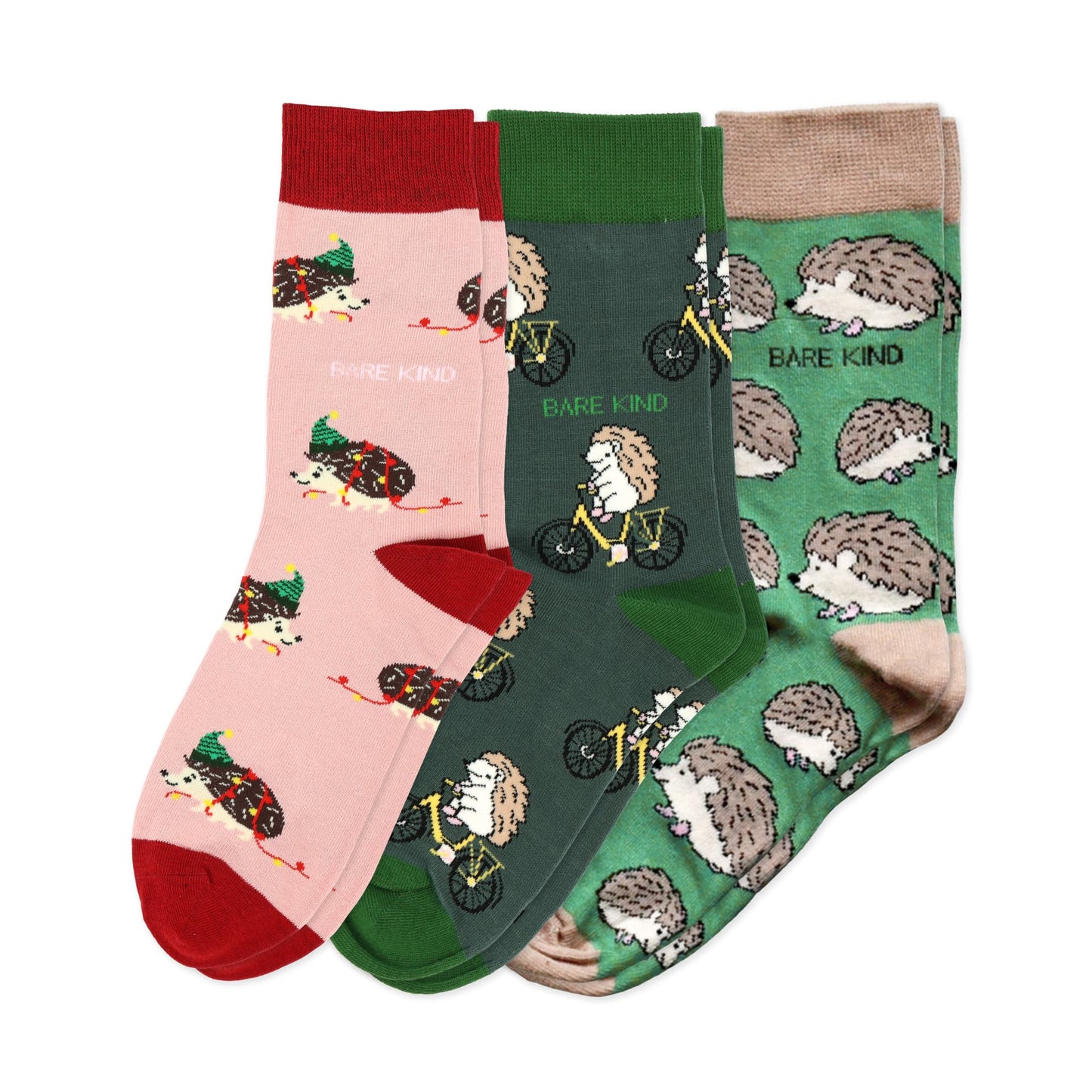 Christmas Hedgehog 3 Pack Bamboo Sock Set