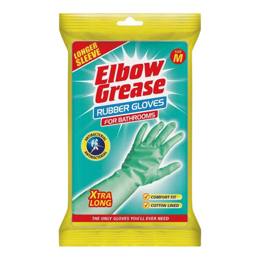 Elbow Grease Xtra Long Bathroom Rubber Gloves,Medium