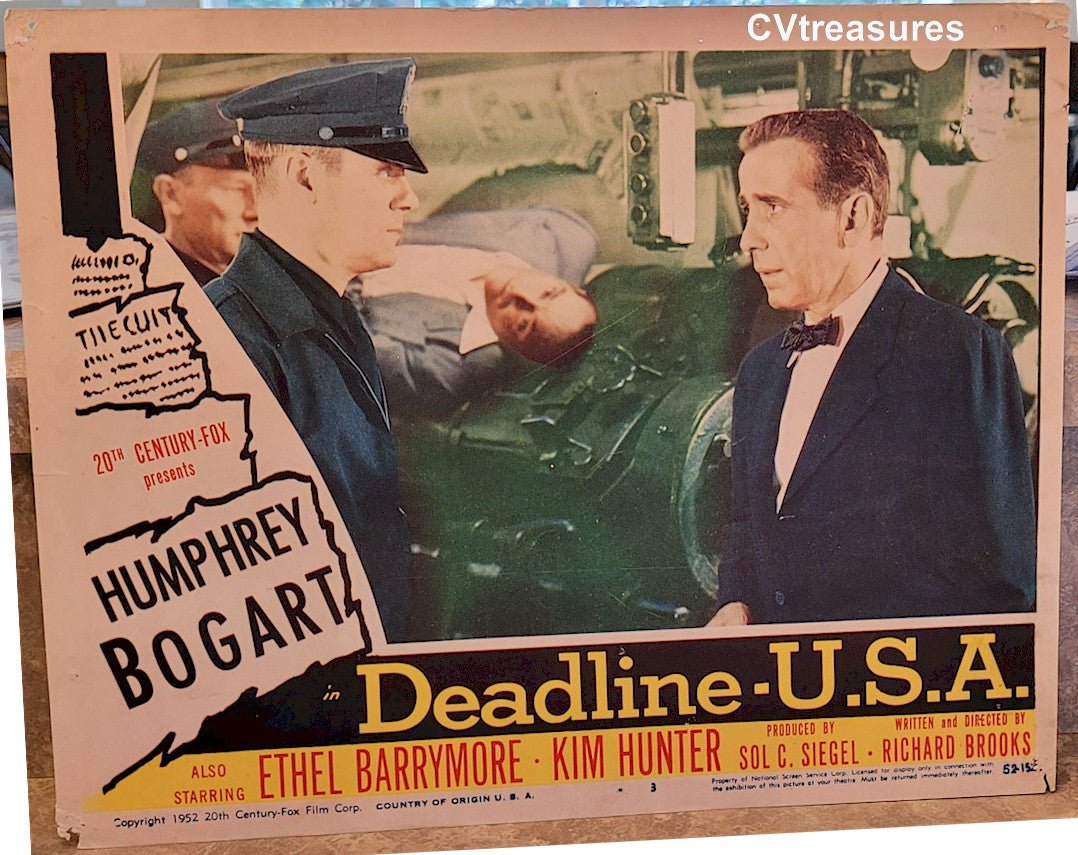 Deadline  USA Original Authentic Vintage Movie Poster Lobby Card Humphrey Bogart 1952 2
