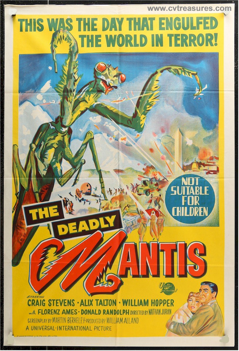 Deadly Mantis Vintage Sci Fi Horror Movie Poster Classic one she