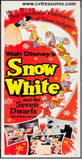 Disneys Snow White and Seven Dwarfs Vintage Movie Poster insert
