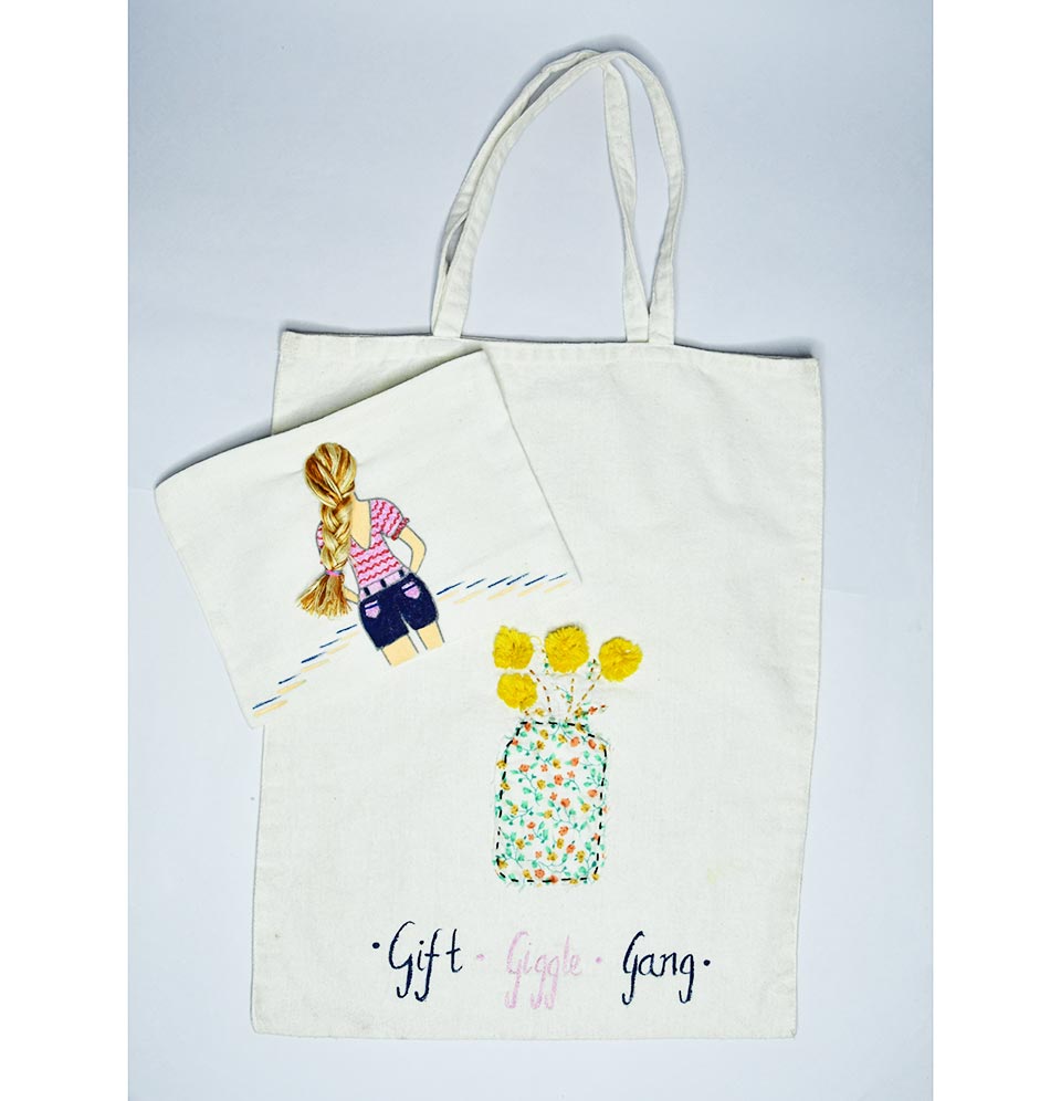 Premium DIY Embroidery Tote & Pouch Set for Ages 12+ | Creative Sewing Kit for Personalized Accessories