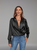 Luna Drape Satin Blouse