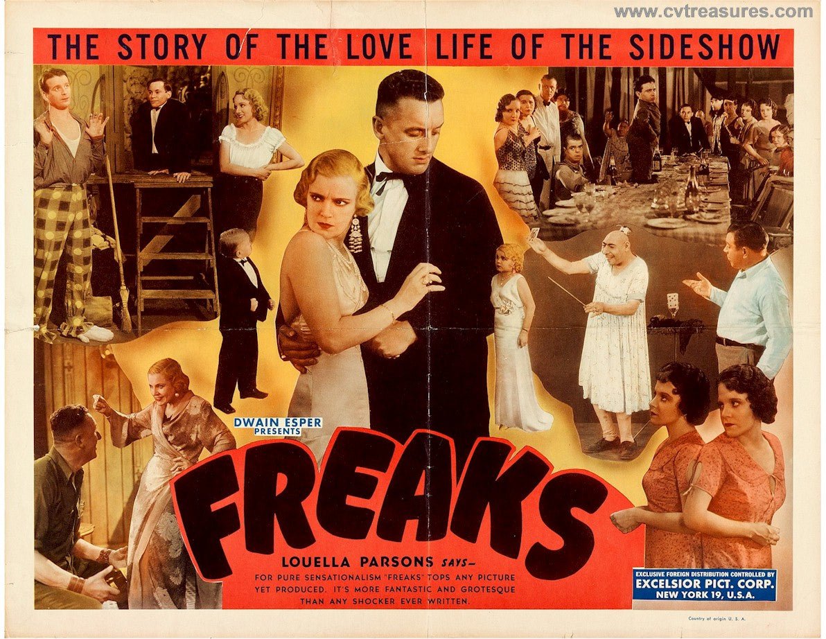 Freaks Original Authentic Vintage Half Sheet Movie Theater Poster folded 1949