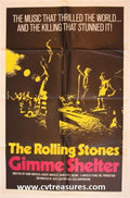 Gimme Shelter Rolling Stones Original Authentic Vintage Rock and Roll Concert movie poster one sheet 1970