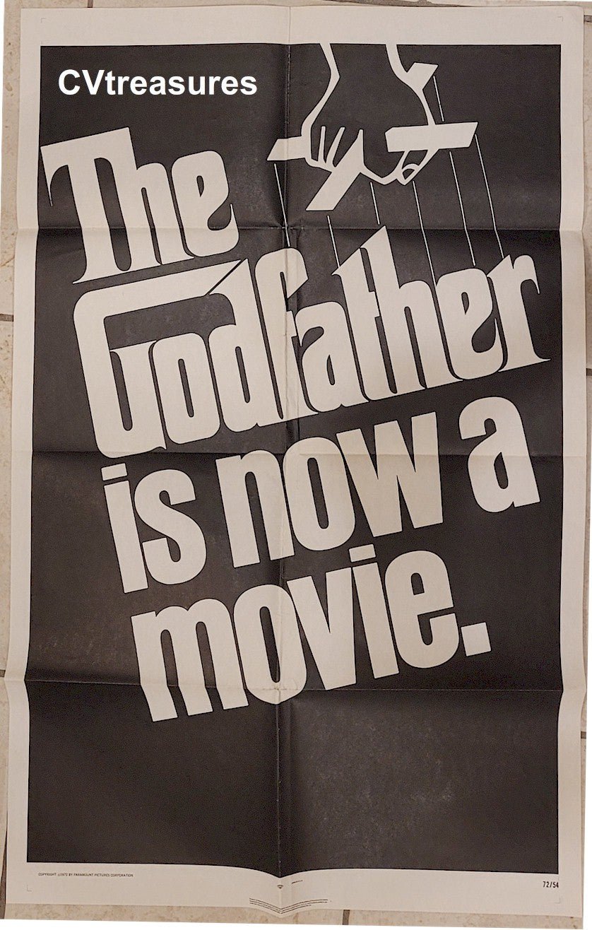 GODFATHER Rare ADVANCED Original Authentic UNUSED Vintage Movie Poster One Sheet UNUSED MINT! Marlon Brando 1972