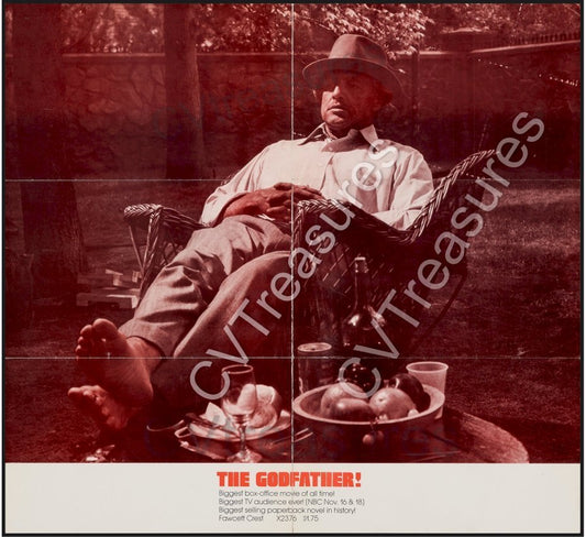Godfather RARE Original Authentic Vintage Book Promotional Movie Poster 1974