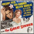 Great Sinner Original Vintage Movie Poster Six Sheet Peck