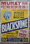 Harry Blackstone Original Vintage One Sheet Magic Advertising Poster 1947