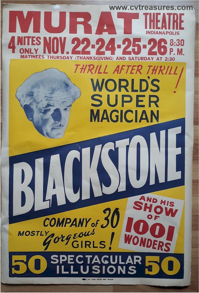 Harry Blackstone Original Vintage One Sheet Magic Advertising Poster 1947