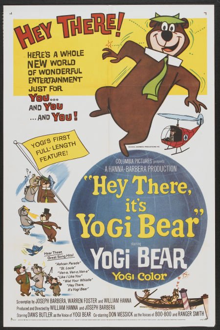 Hey There, Its Yogi Bear, vintage one sheet movie poster