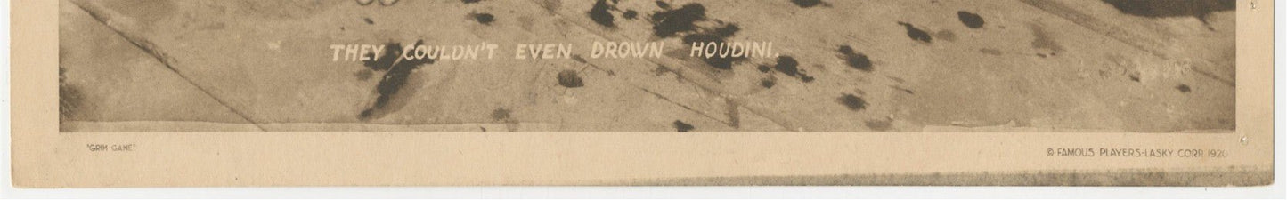 HOUDINI Original Vintage Movie Poster Lobby Card GRIM GAME 1919 Harry Houdini RARE