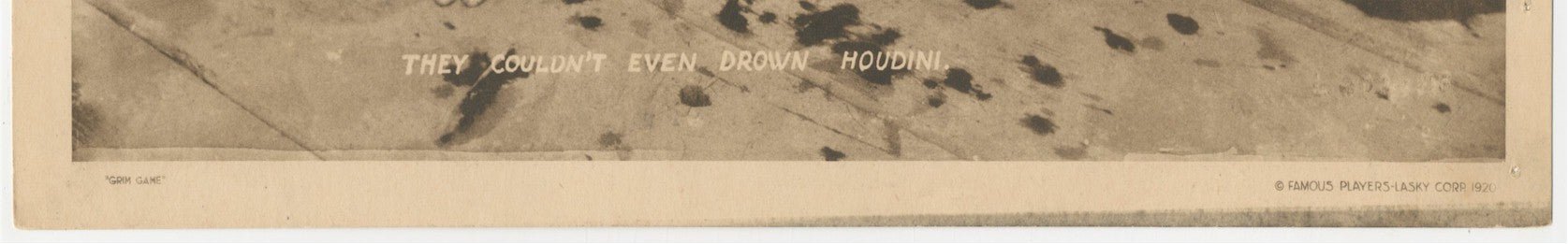 HOUDINI Original Vintage Movie Poster Lobby Card GRIM GAME 1919 Harry Houdini RARE